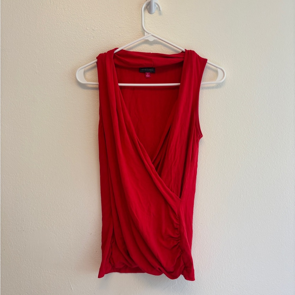 Vince Camuto Bold Red Sleeveless Blouse